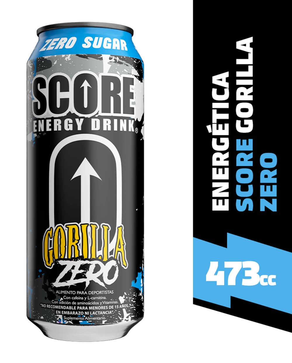 Score Energy · Gorilla bebida energética zero - Guaraná (473 ml)