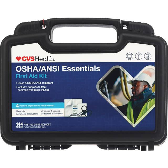 CVS First Aid Kit OSHA/ANSI Compliant 4 Pockets+136 Pcs
