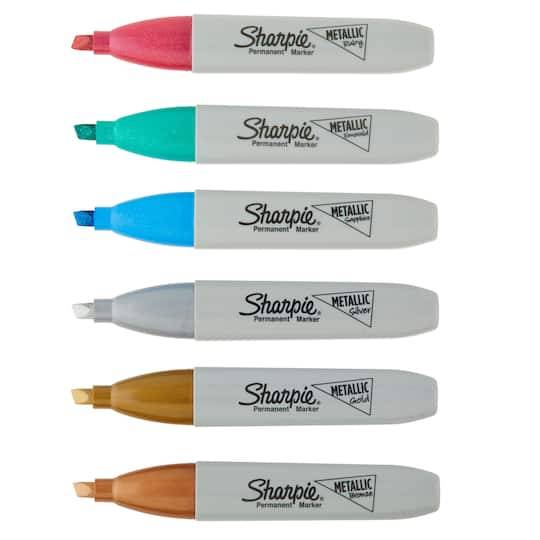 Sharpie Chisel Tip Metallic Permanent Markers, Assorted (6 ct)