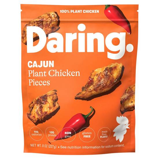 100% Plant Based Cajun Chicken Pieces Daring 8 oz