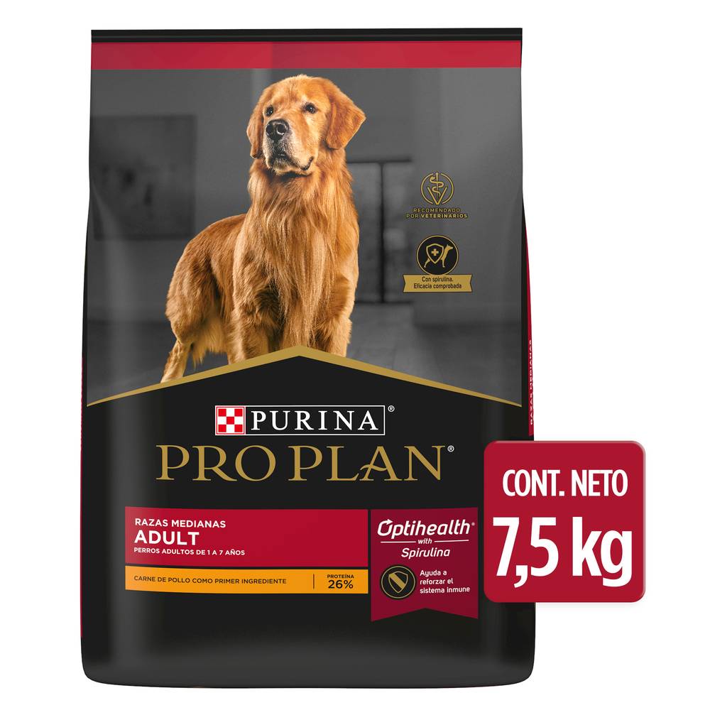 Pro Plan · Alimento para perro, Adulto/Razas medianas (7,5 kg)