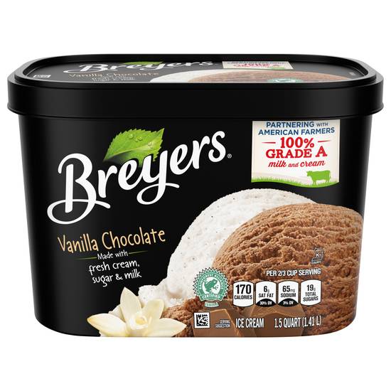 Breyers Fresh Cream Sugar & Milk Vanilla Chocolate Ice Cream