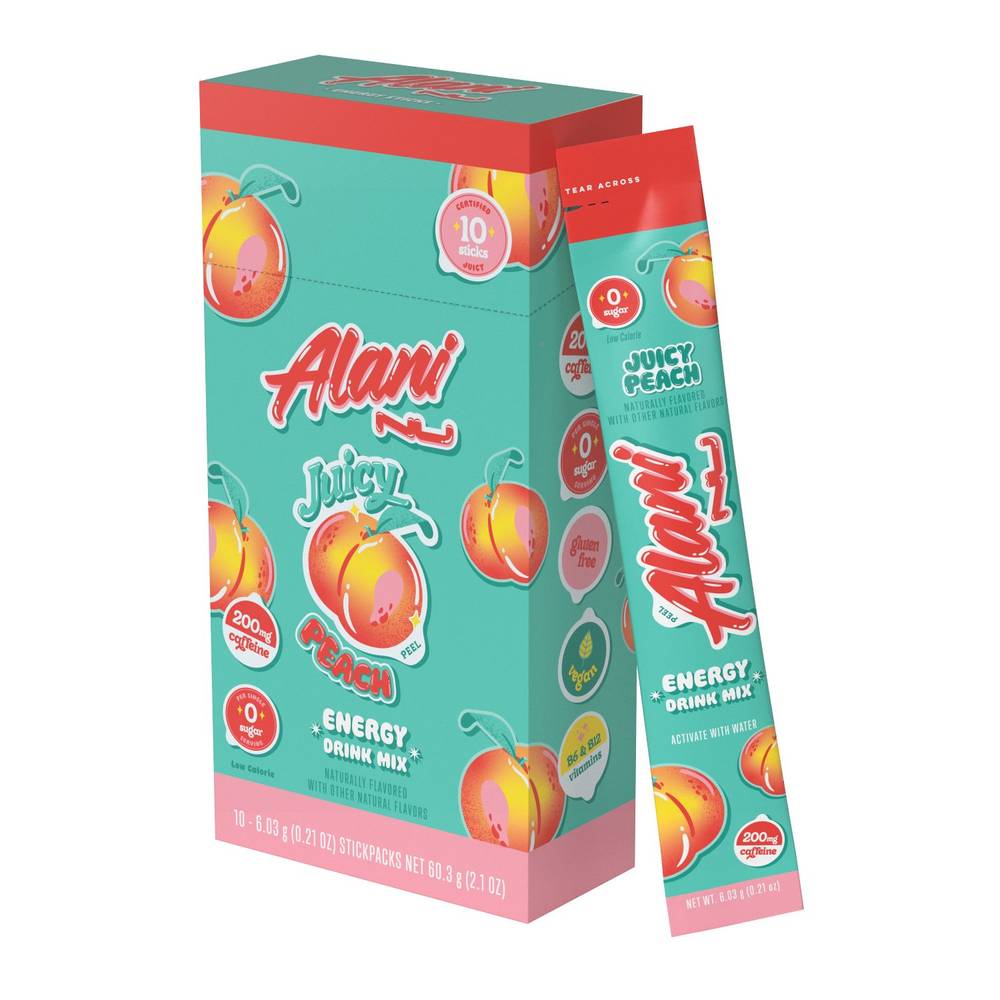 Alani Nu Energy Drink Mix Stickpacks 10 Ct, Juicy Peach