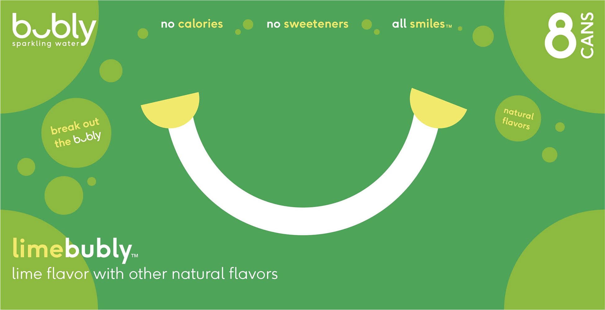 bubly Flavored Sparkling Water, Lime (8 x 12 fl oz)