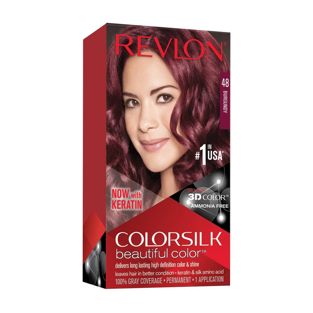 Revlon Colorsilk Beautiful Color Permanent Hair Color, 048 Burgundy