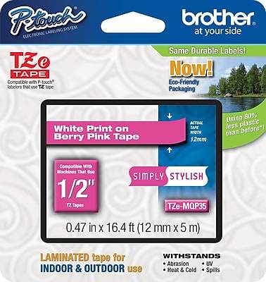 Brother P-Touch Tze-Mqp35 Laminated Label Maker Tape, 0.47In * 16.4 Ft, Berry Pink