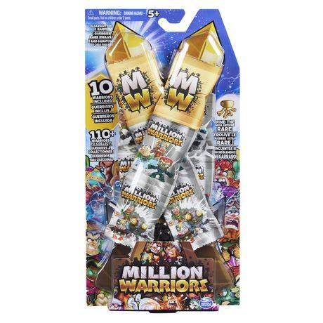 Million Warriors, Coffret de 10 figurines à collectionner, 1 guerrier rare inclus dans chaque coffret, Jouets surprise pour garçons et filles à partir de 5 ans (plusieurs modèles disponibles)