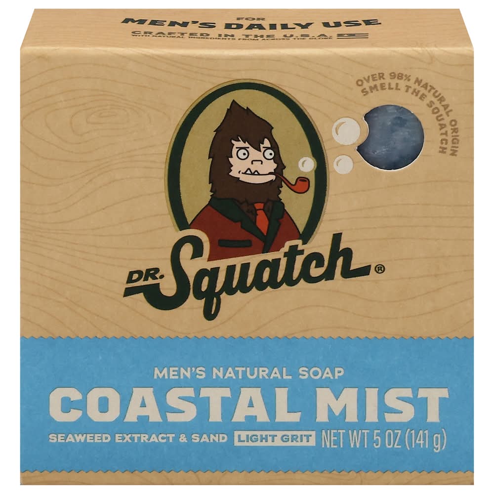 Dr. Squatch Natural Bar Soap, Coastal Mist (5 oz)