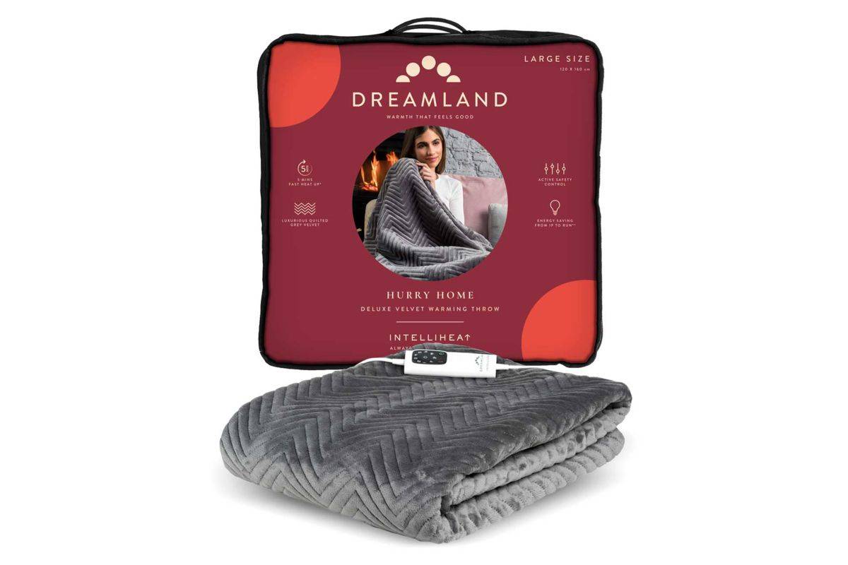 Dreamland Hurry Home Warming Throw - Grey 160x120