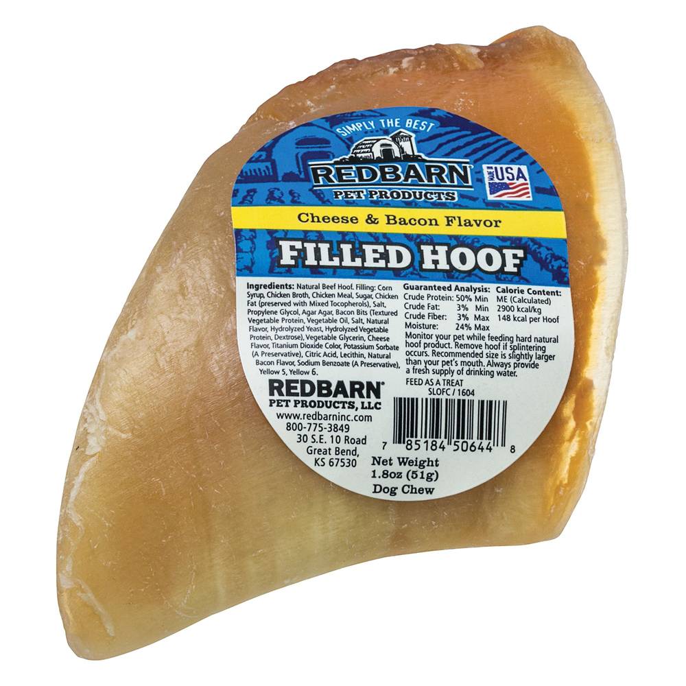 Redbarn Cheese & Bacon Filled Hoof Dog Treat (Flavor: Cheese & Bacon)