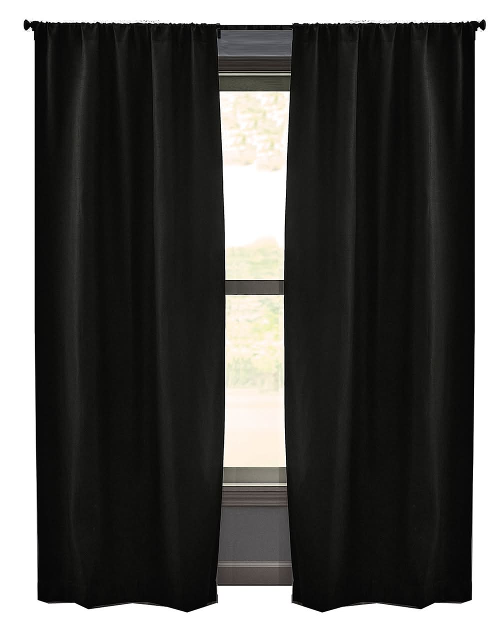 Style Selections 84-in Moonless Night Blackout Rod pocket Curtain panel pair