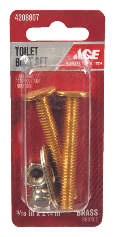 ACE Bowl To Floor Bolts Brass
