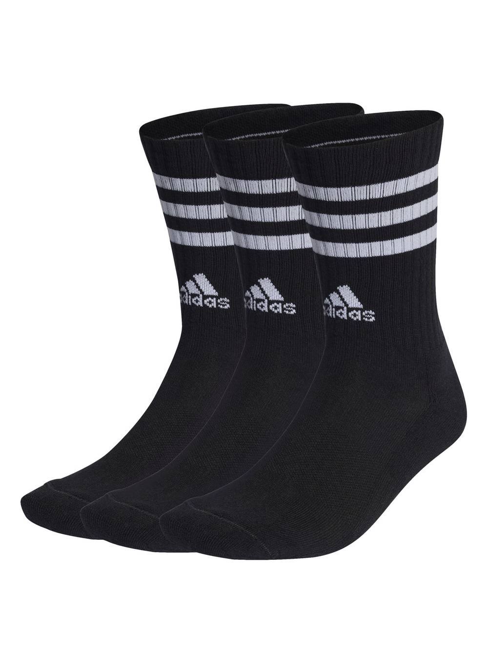 Adidas pack 3 calcetín pantorrilla acolchados 3 tiras (color: negro. talla: m)