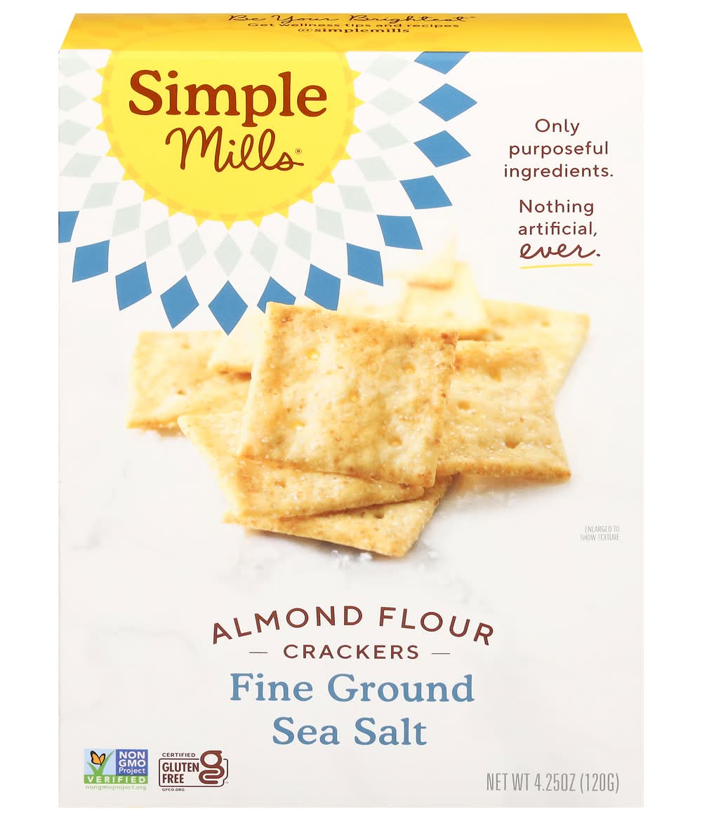 Simple Mills Almond Flour Crackers, Fine Ground Sea Salt (4.25 oz)