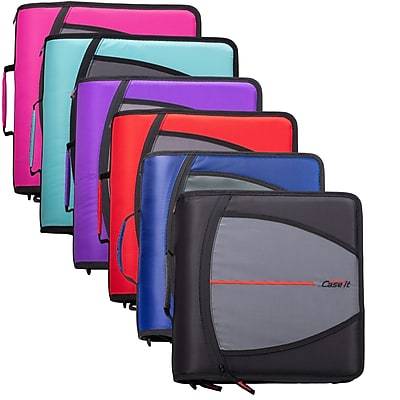 Case-It Zipper 3-ring Binder With Built-In 5-tab File & Gusset Zipper