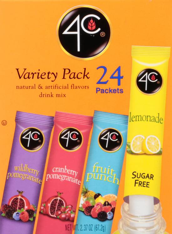 4C Foods Variety pack Sugar Free Drink Mix (24 packets)