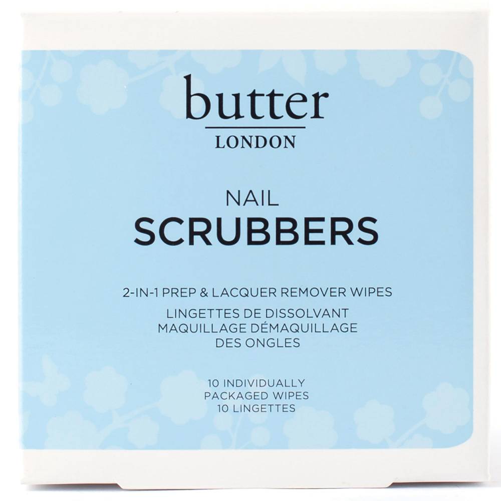 butter LONDON Nail Scrubbers 2-in-1 Prep & Lacquer Remover Wipes, 10CT