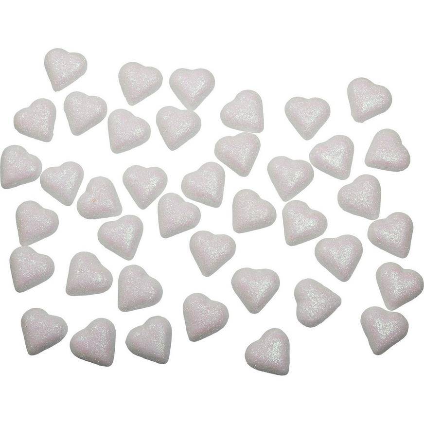 Party City Glitter Hearts Table Scatter (small/white)