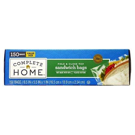 Complete Home Fold & Close Sandwich Bags (150 ct)