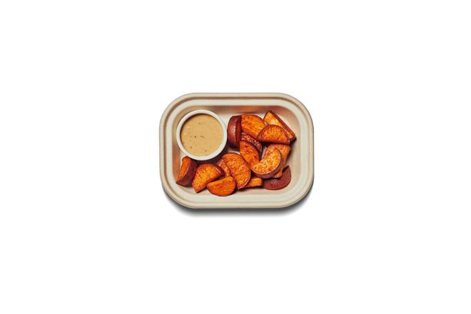 Roasted Sweet Potatoes + Hot Honey Mustard