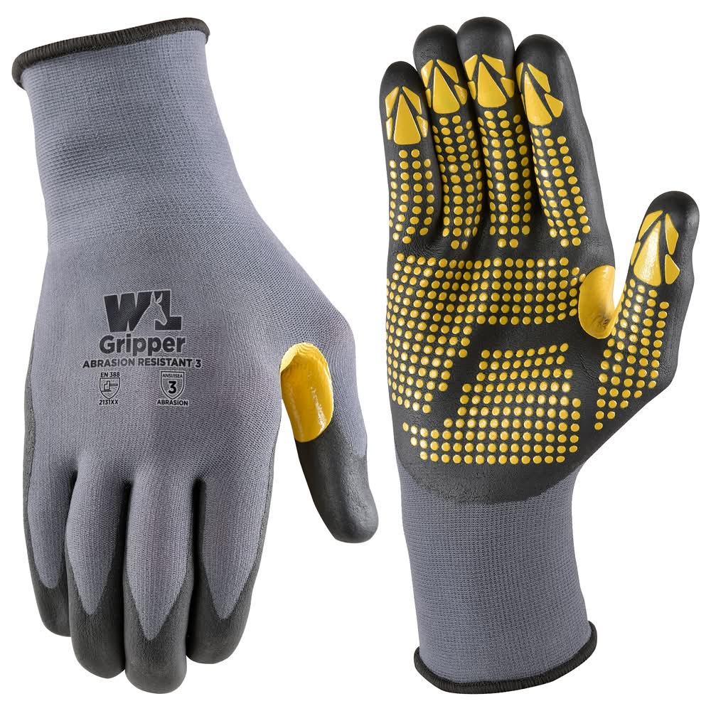 Wells Lamont Large Gray Nitrile dipped Nitrile/Polyester Utility Gloves 1 -Pairs