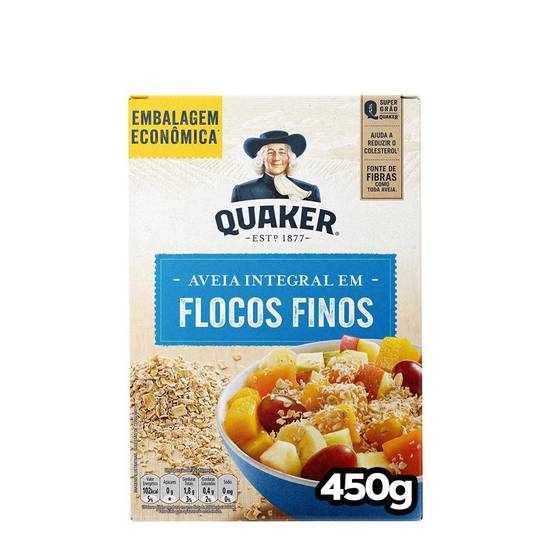 Quaker aveia integral em flocos finos (450 g)