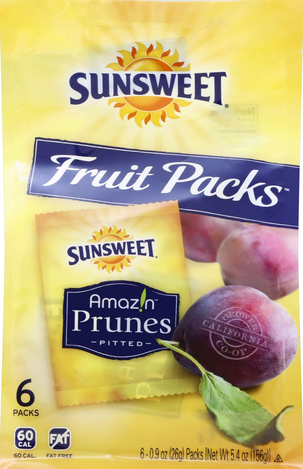 Sunsweet Prunes Pitted Fruit packs (5.4 oz, 6 ct)