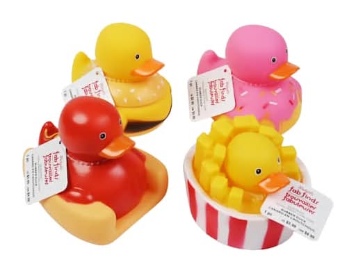 Assorted 4" Food Rubber Duck, 1Pc. By Fab Finds
