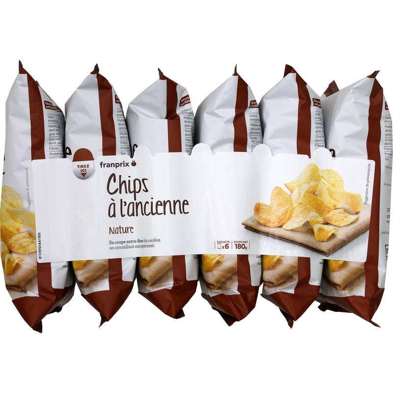 Franprix - Chips à l'ancienne nature (6 unités)