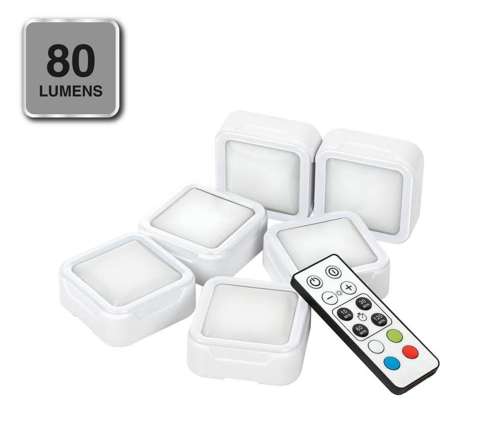 80 Lumens Integrated Led Puck Lights With Remote Control (6-Pack)