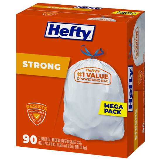 Hefty Mega pack Strong 13 Gallon Tall Drawstring Bags
