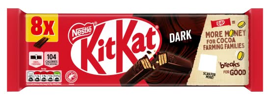 KitKat Dark Chocolate, Finger Biscuit Bar (8 pack)