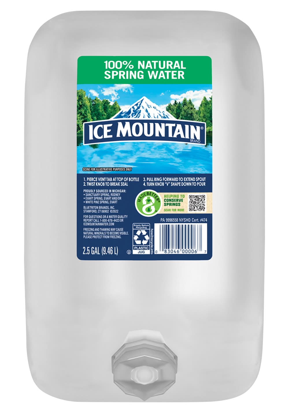 Ice Mountain 100% Natural Spring Water (320 fl oz)