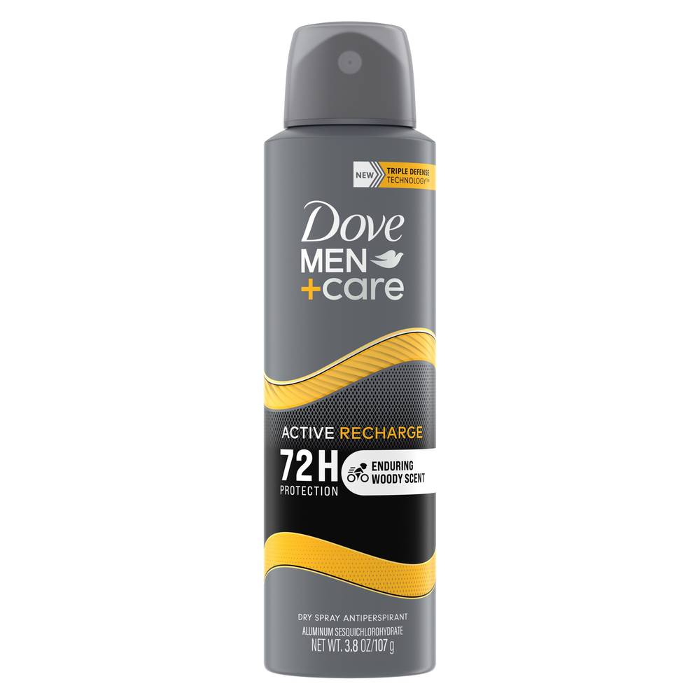 Dove Men+Care 72-Hour Active Recharge Antiperspirant Dry Spray, 3.8 OZ