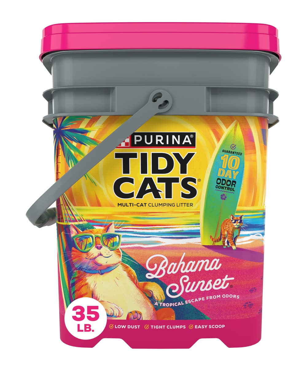 Purina Tidy Cats Odor Control Multi Cat Clumping Litter, Bahama Sunset (35 lbs)
