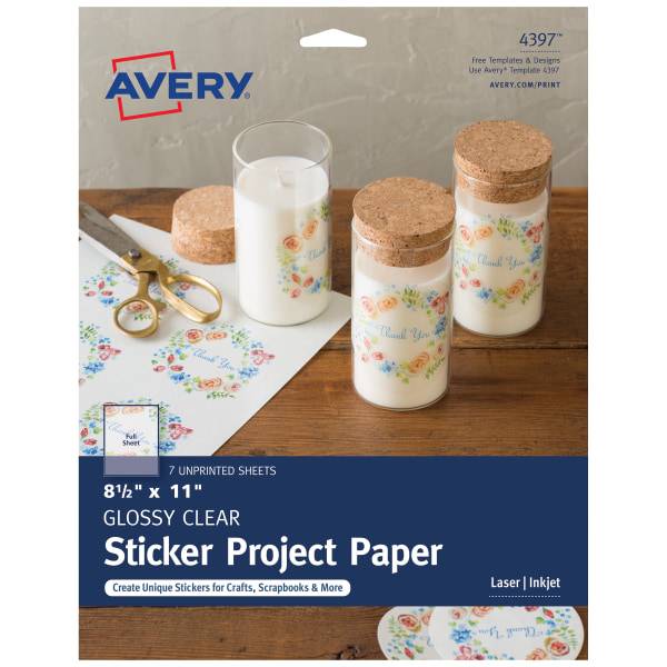 Avery Printable Sticker Paper For Laser & Inkjet Printers