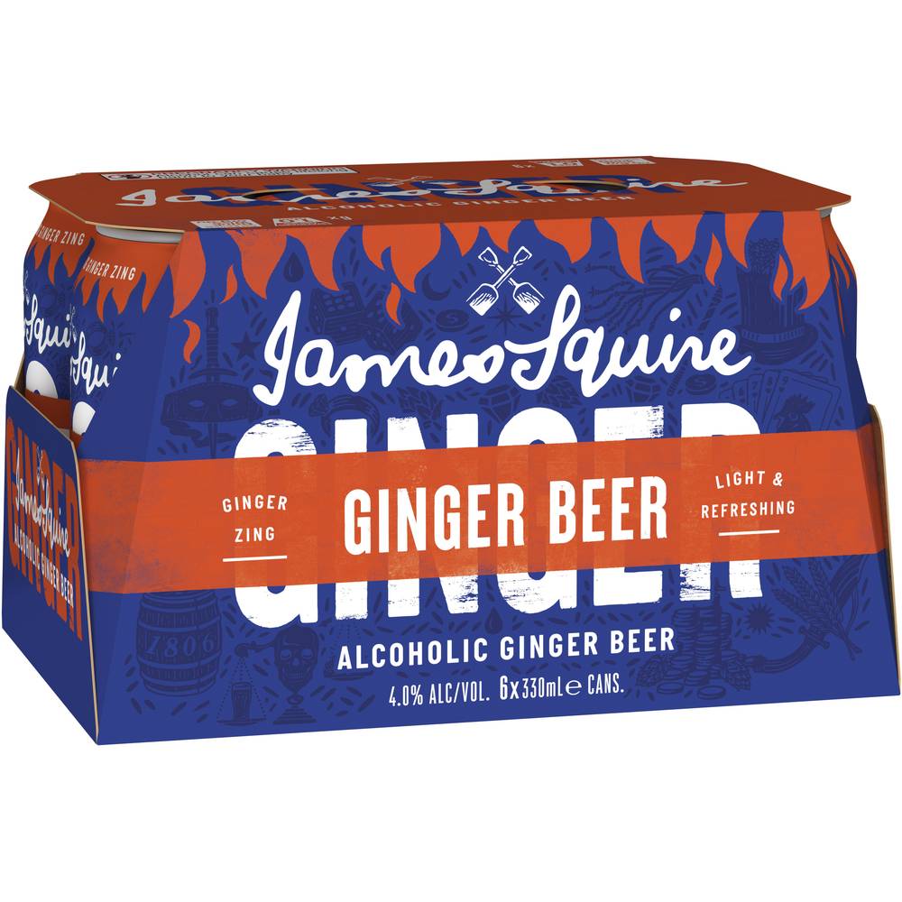 James Squire Ginger Beer Can 330mL X 6 pack