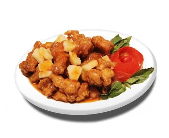 69. Poulet aux ananas avec riz / Pineapple Chicken with Rice / 菠萝鸡