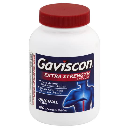 Gaviscon Original Flavor Extra Strength Antacid Chewable Tablets