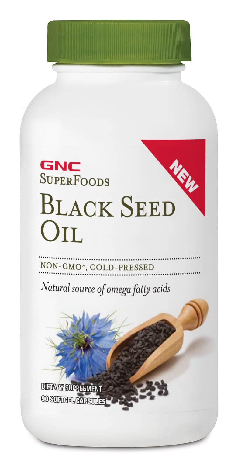 GNC Superfoods Black Seed Oil 500 mg Softgels (3.2 oz, 90 ct)