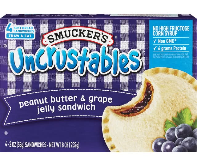 Smucker'S Uncrustables Frznsandwich Pnutbtr&Grapejelly 4-2Oz