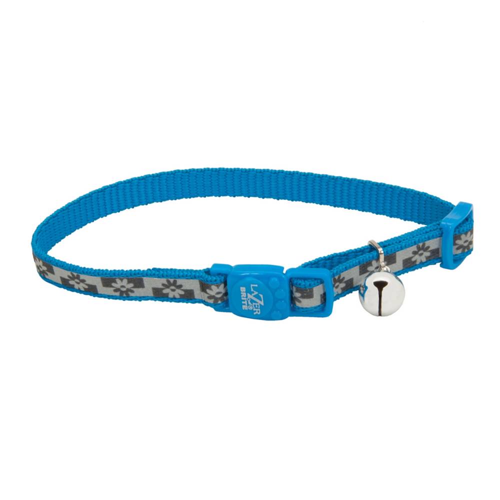 Coastal Reflective Adjustable Breakaway Cat Collar, 3/8" X 8"-12", Blue