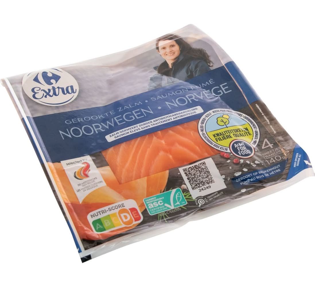 Filière Qualité Carrefour Extra Saumon Fumé Norvège 4 Tranches 140 g