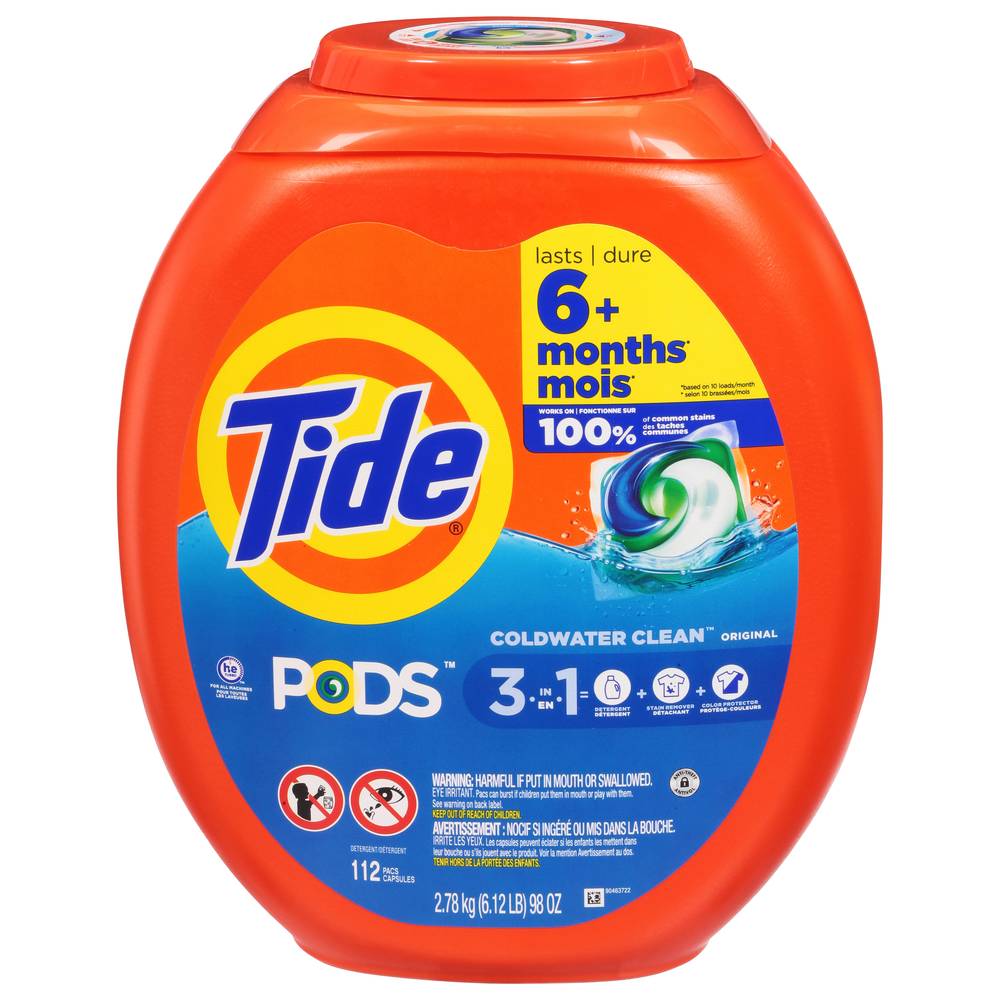 Tide Pods Laundry Detergent, Original (6.12 lbs, 112 ct)