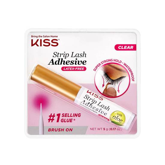 Kiss 24-Hour Strip Eyelash Adhesive, Clear (0.17 oz)