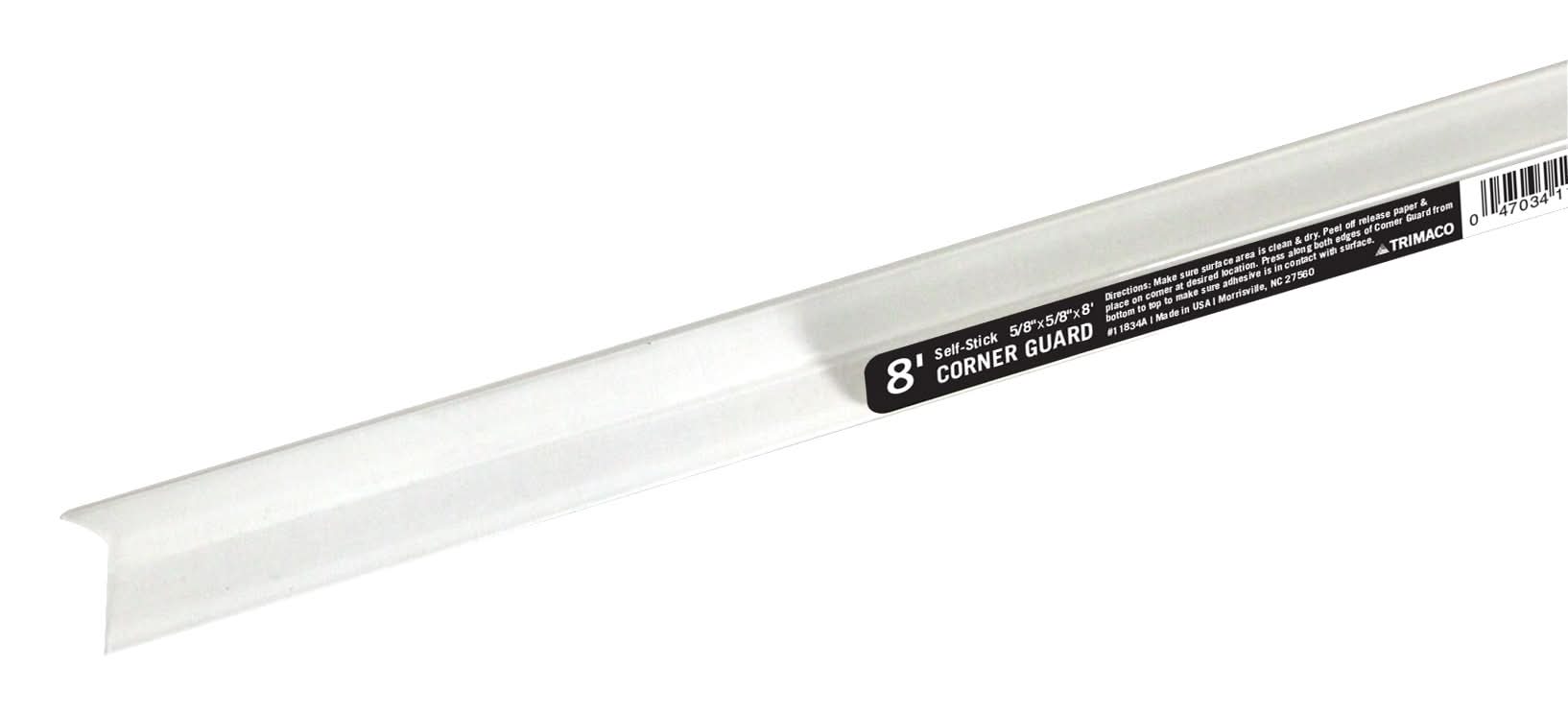 Trimaco 0.63-in x 0.63-in x 96-in Clear Plastic Inside Corner Guard