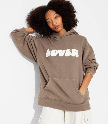 Wild Fable Womens Perfect Hoodie Sweatshirt, Size M, Dark Taupe