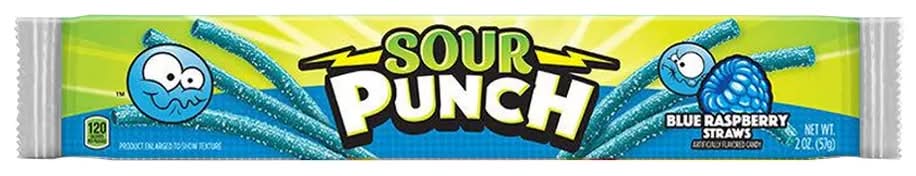 Sour Punch Straws Blue Raspberry Candy
