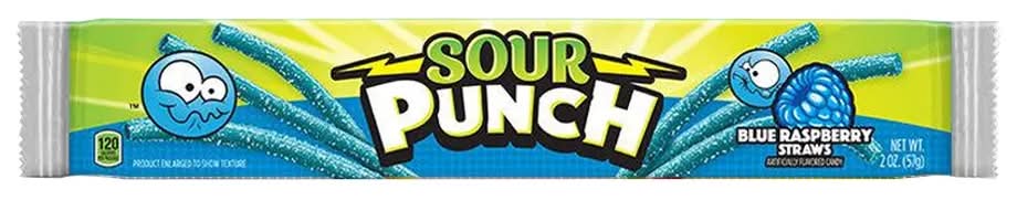 Sour Punch Straws Blue Raspberry Candy