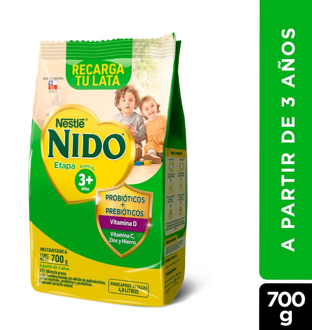 Leche en Polvo Semidescremada 800 Nido 3+ NIDO